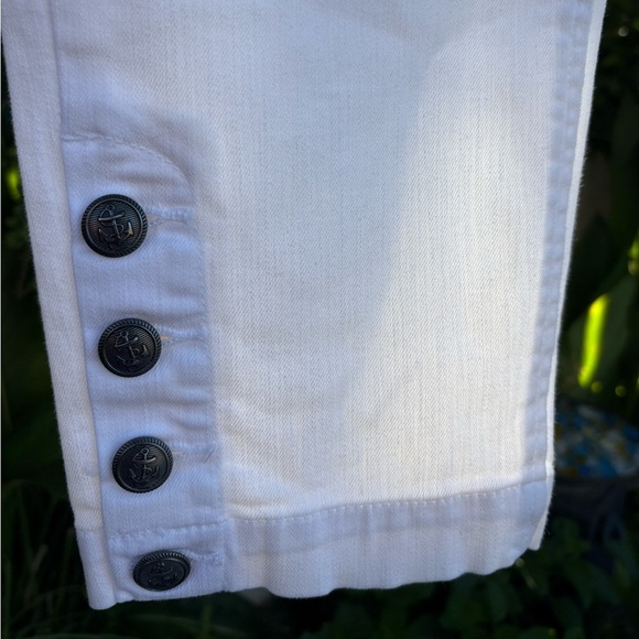 Talbots White Flawless Five-Pocket Pants with Nautical Button | Size 12 - Picture 2 of 7
